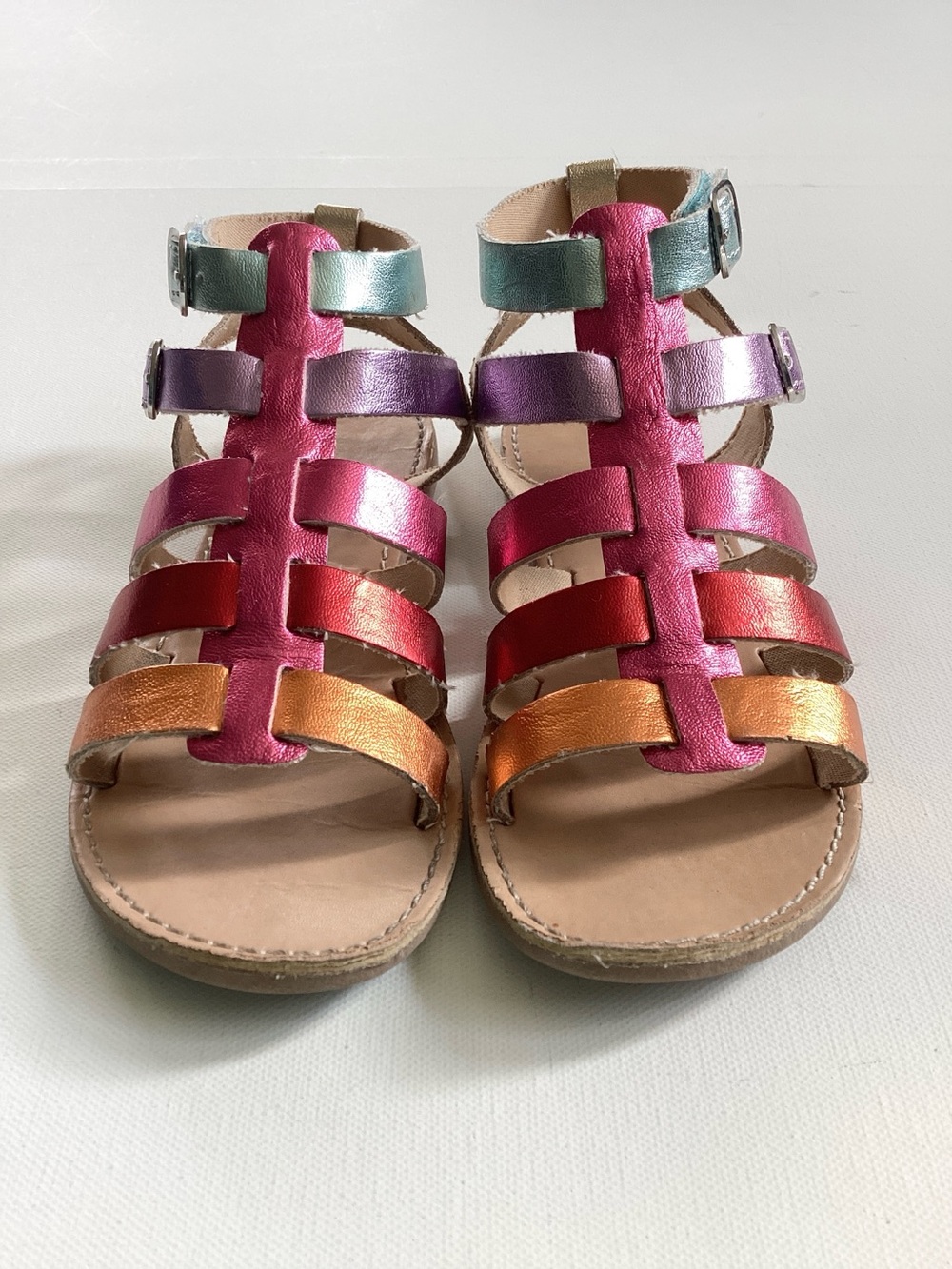 Kelly & Katie Metallic Rainbow Strappy Sandals